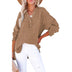 Autumn New Pullover Collar Decorated With Buttons Long Sleeve Top Loose Shirt - Minihomy