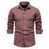 Men's All-match Striped Long-sleeved Cotton Shirt Top - Minihomy