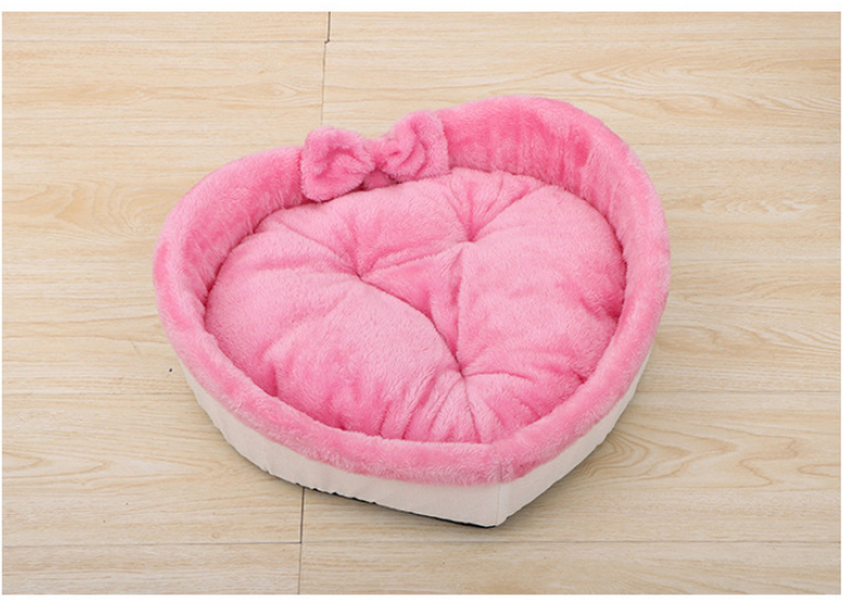 Heart Shape Soft Cozy Cat Pet Bed For Large Small Puppy Dog Cute Warm Cushion - Minihomy