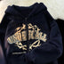 Letter Printing Zipper Fleece Sweater - Minihomy