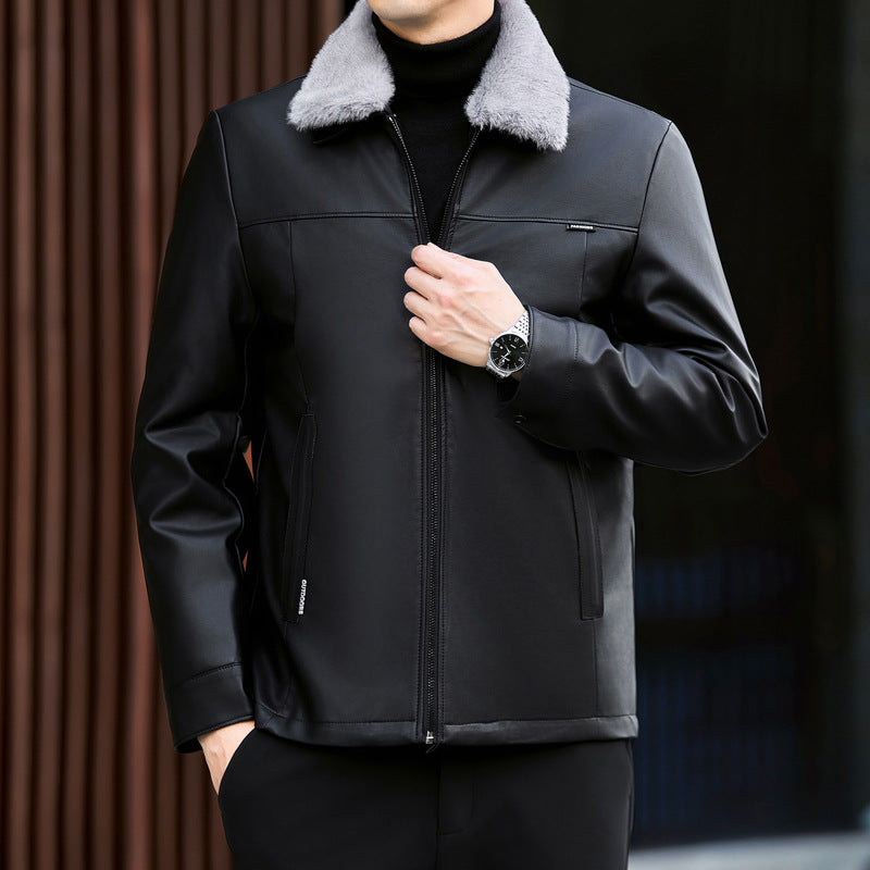 Men's Autumn And Winter Middle-aged Father Thickened Jacket - Minihomy