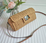 Vintage Leopard Crossbody Bag - Straw Fashion Handbag