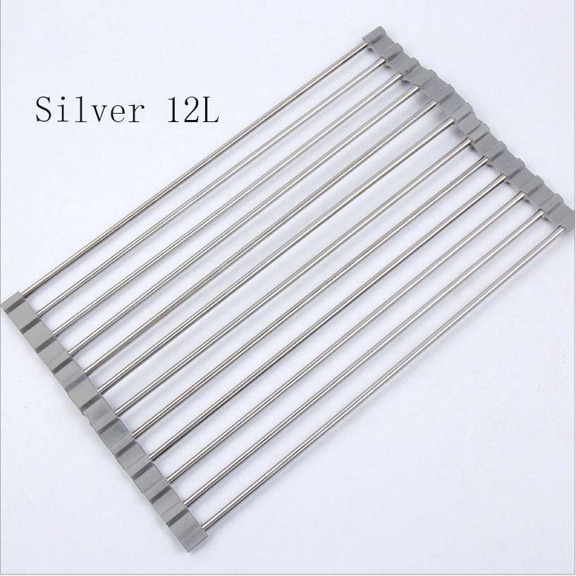 Folding Kitchen Drain Sink Rack Stainless Steel - Minihomy