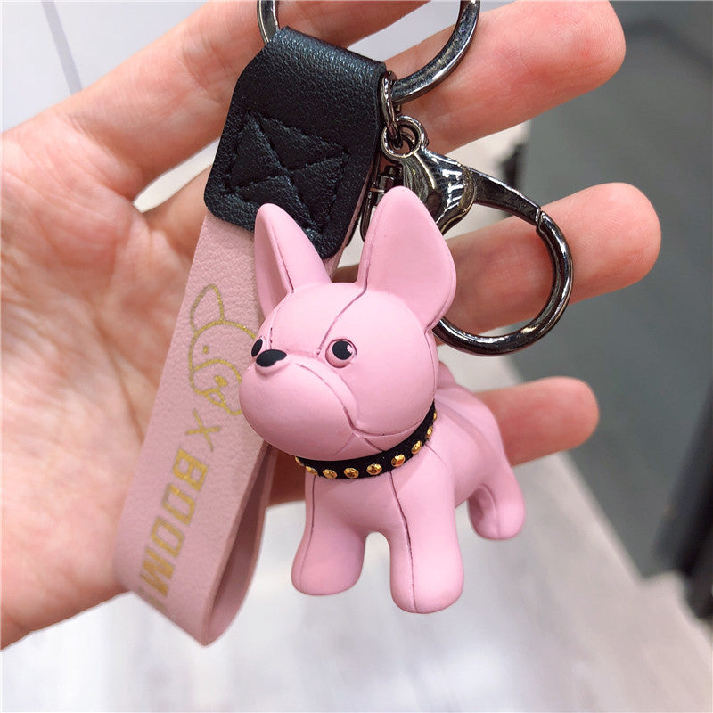 Dog Car keychain French Bulldog Keychain - Minihomy