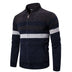 Casual Sweater Men Stand Collar Striped Color Matching Long Sleeves - Minihomy