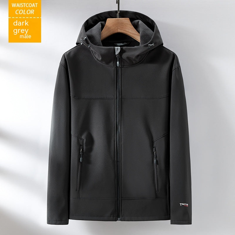 Soft Shell Fleece-lined Single-layer Coat