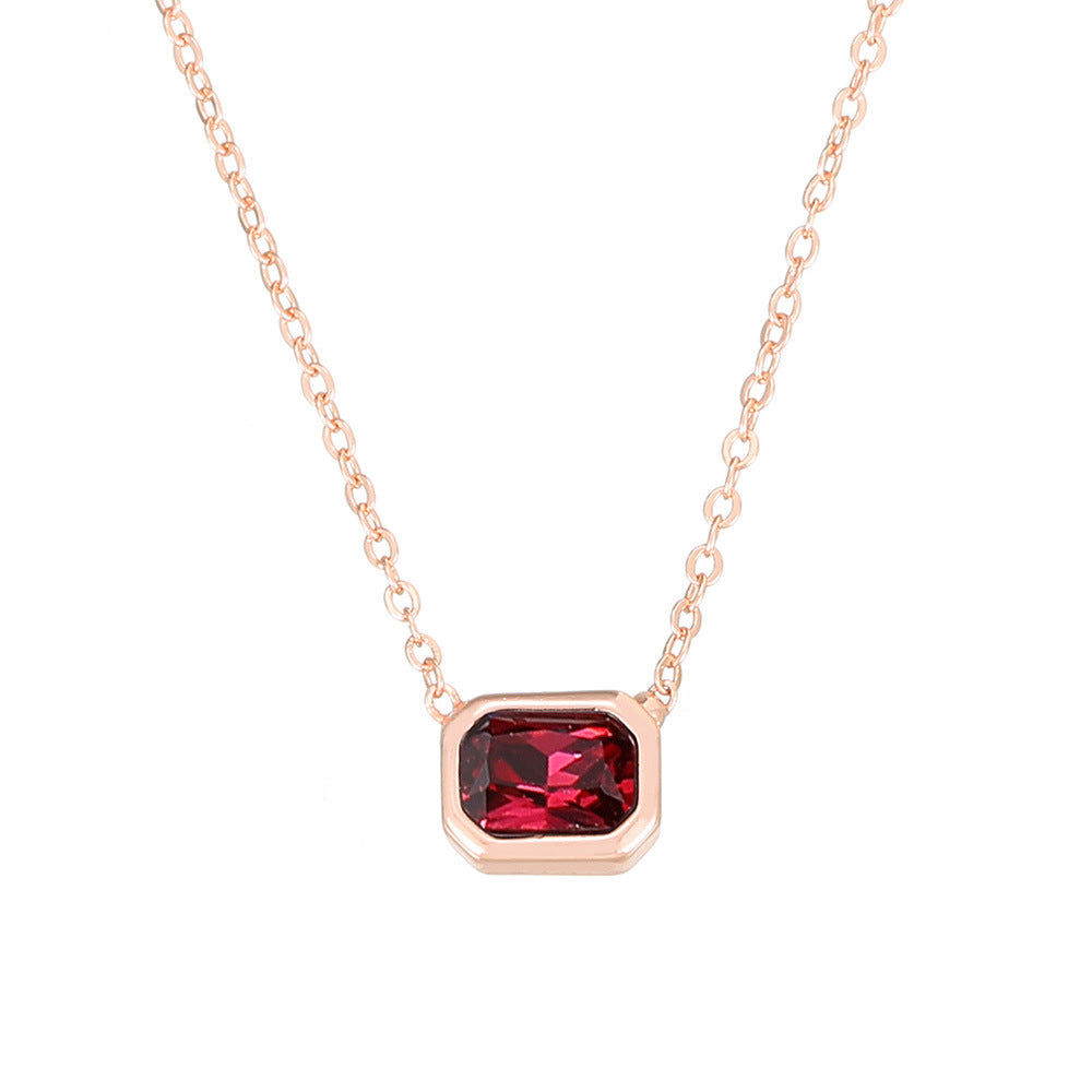 Ins Style Color Cube Sugar Zirconium Clavicle Chain: Elevate Your Style with Elegance - Minihomy