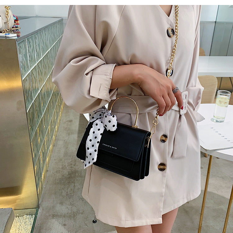 Popular Bags Handbags Small Trendy Fashion Messenger Bag Chain Shoulder Texture Handbag - Minihomy