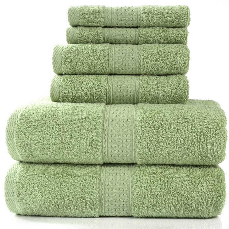 Home Simple Cotton Absorbent Towel Bath Towel 6-Piece Set: Fashionable Simplicity for Your Home - Minihomy