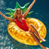 Inflatable Swimming Pool Pineapple Floating Row Air Cushion Bed - Minihomy