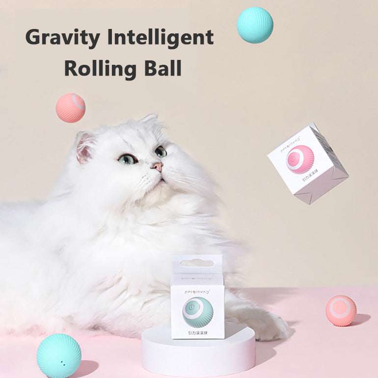 Cat Gravity Intelligent Rolling Ball Tease Toy - Pet Automatic Rotating Ball - Minihomy