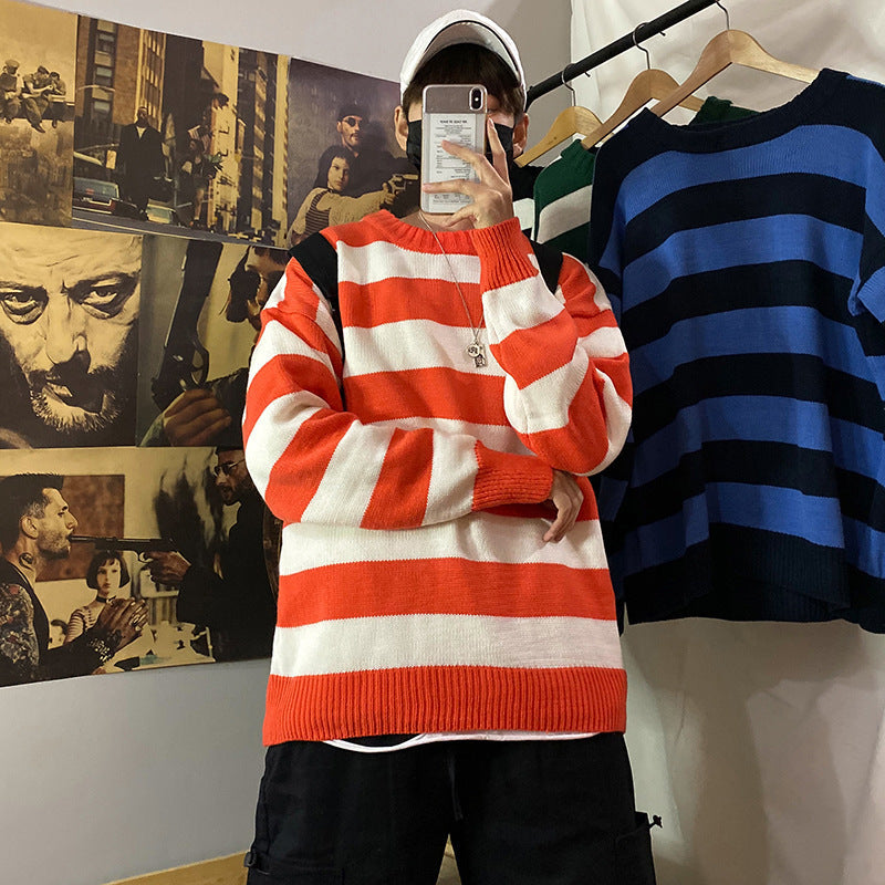 Autumn And Winter Loose Sweater Ins Round Neck Men - Minihomy