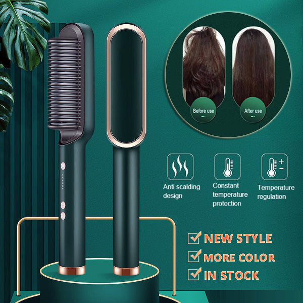 2 In 1 Hair Straightener Hot Comb - Dual-purpose Electric Hair Brush - Minihomy