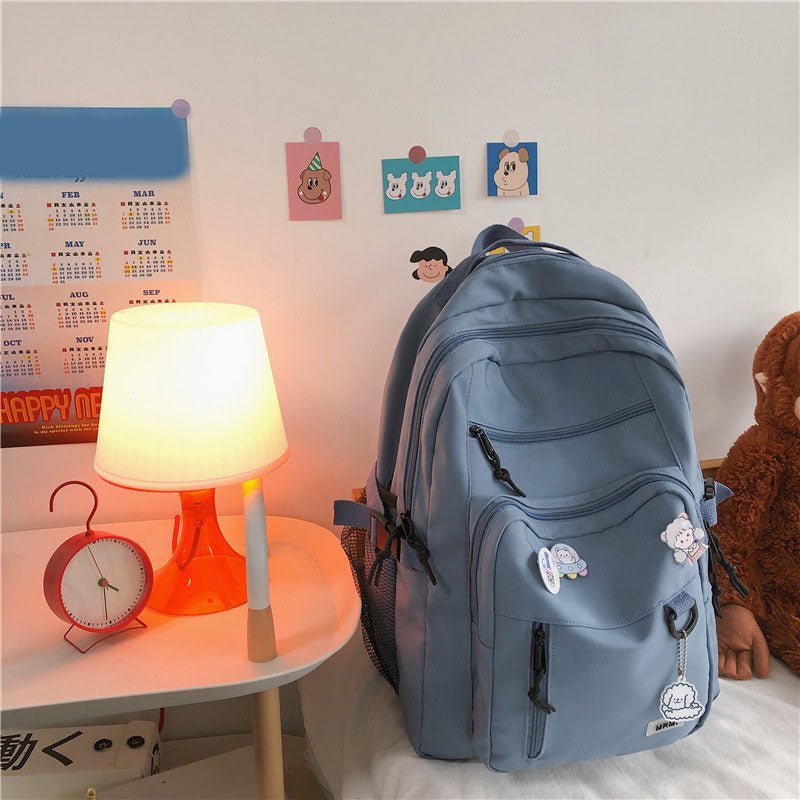 Backpack School Bag Girls Students Schoolbag High Capacity Multi-pocket Design Bags - Minihomy