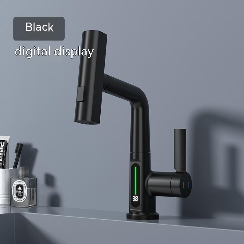 Intelligent Digital Display Faucet - 3-in-1 Swiveling Waterfall Kitchen Tap with LED Temperature Display - Minihomy