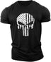 Men's Skull Workout Short Sleeve T-shirt Cotton - Minihomy