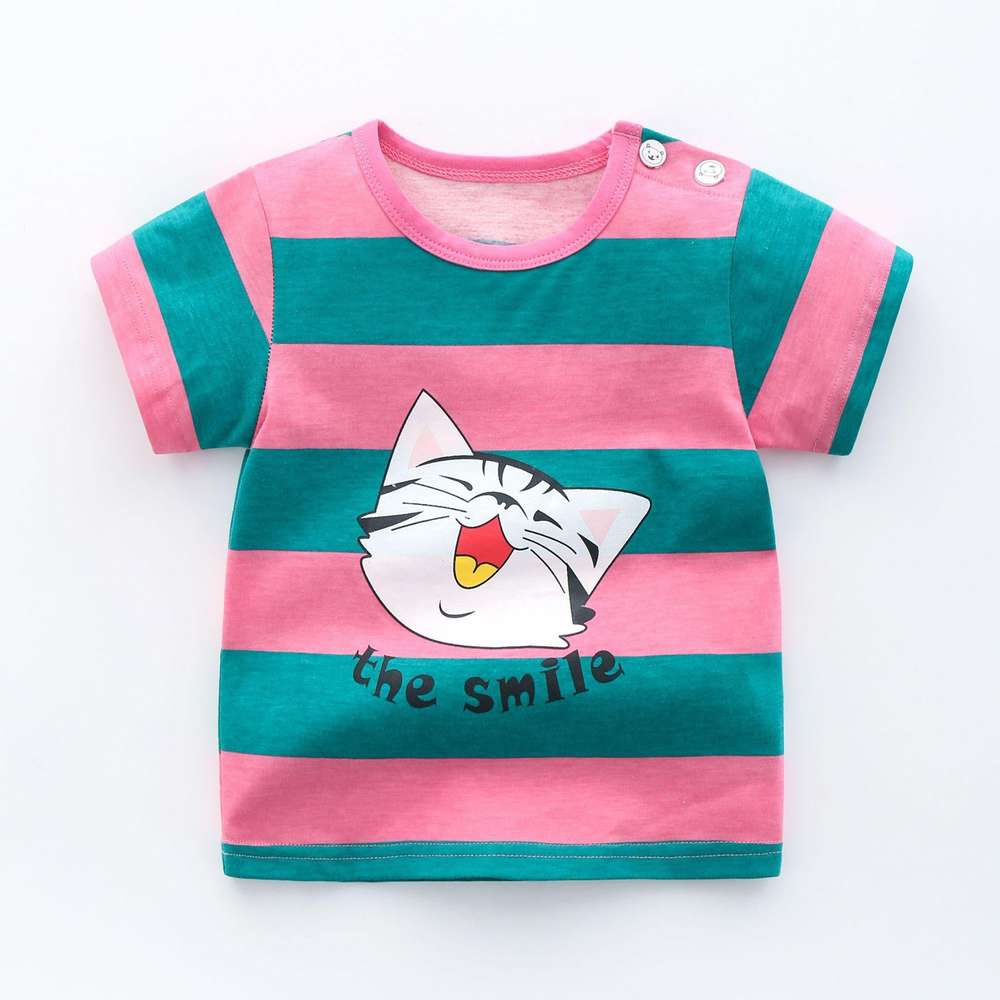 Children's Cotton T-Shirt - Cotton, Unisex, Short Sleeve, All-Match Style - Minihomy