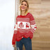 Christmas Sweater Cute Elk Geometric Print Knitted Sweater Women Winter Tops Clothes - Minihomy