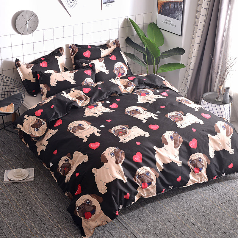 Cartoon Pug Bedding Set - Minihomy