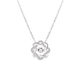 Silver zircon necklace for women