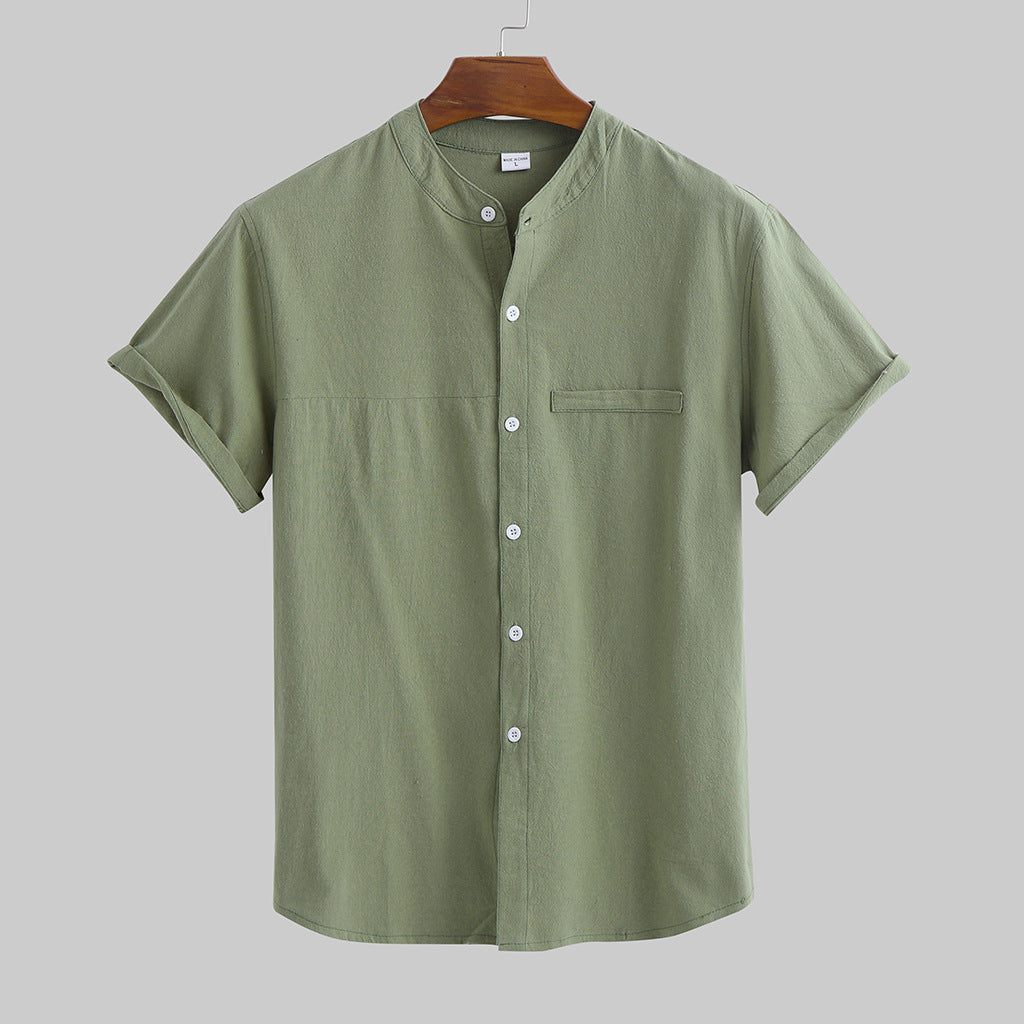 Loose Cotton And Linen Short Sleeve - Minihomy