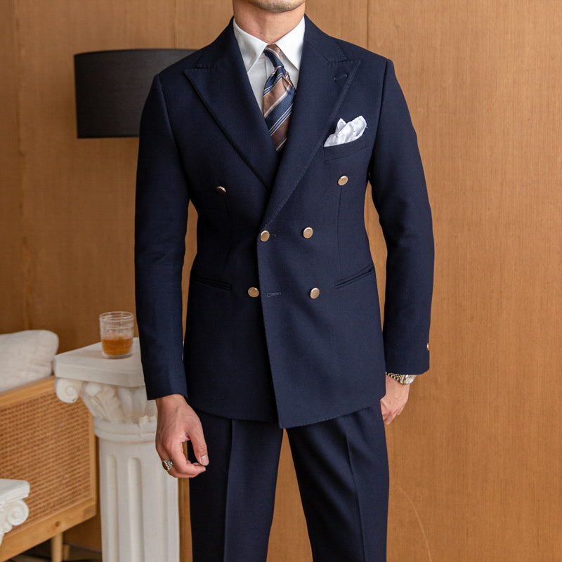 Men's Slim Double-Breasted Suit - Minihomy