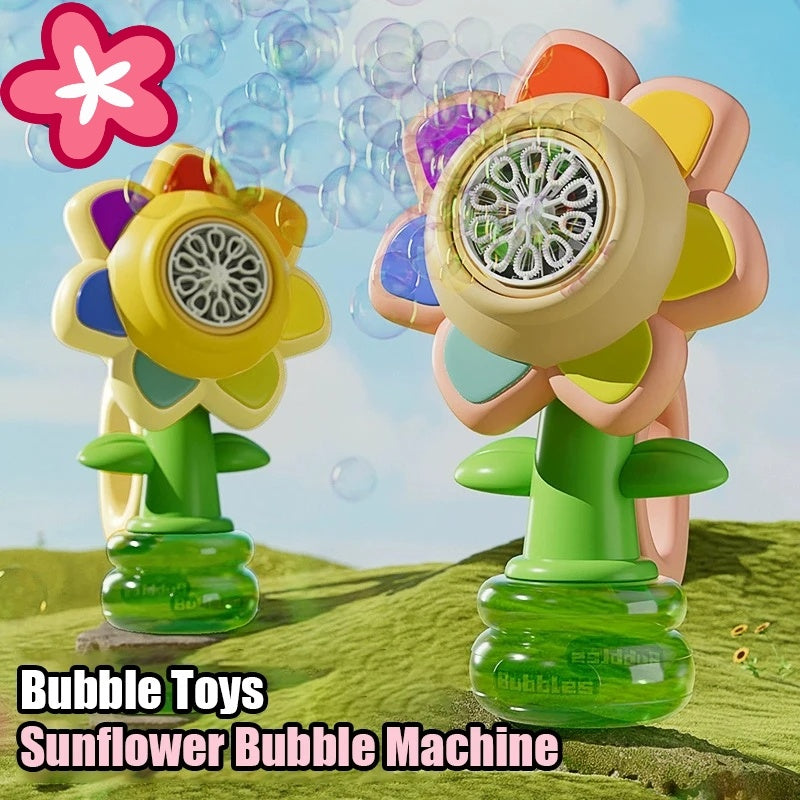 Automatic Dancing Sunflower Bubble Machine - Outdoor Toy for Kids with Lights - Minihomy