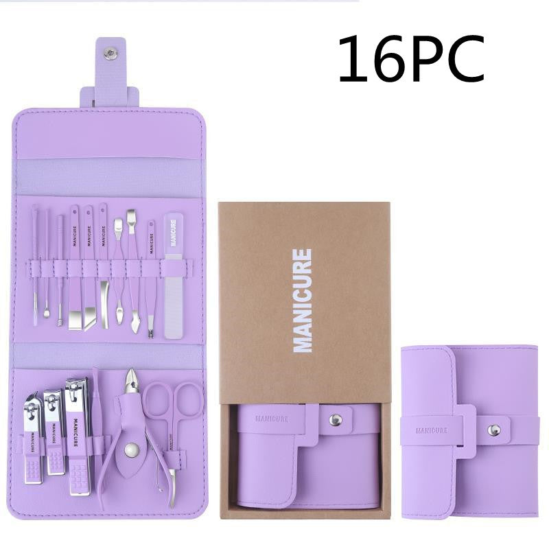 Elevate Your Grooming Routine with the Stylish 16-Piece Manicure Set - Minihomy