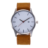 Men watch Fashion Business Large Dial Watch For Men's Matte Belt Simple Quartz Wrist Watch Men clock - Minihomy