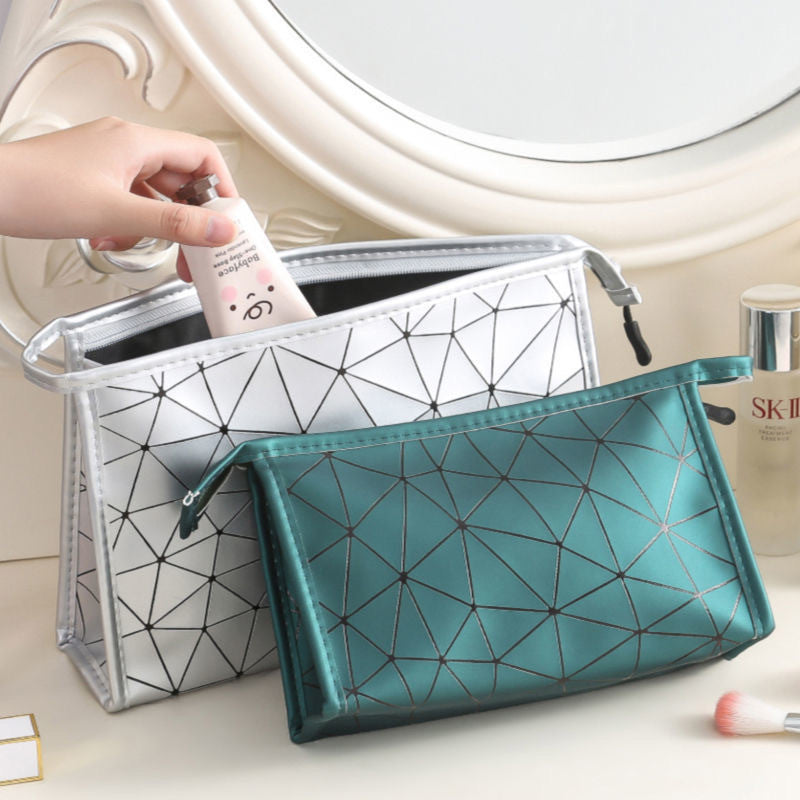 Lingge Cosmetic Bag PU Waterproof Handbag - Minihomy