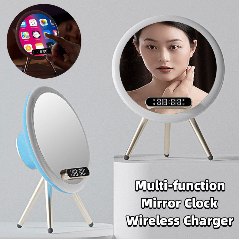 Multi -function LED Mirror Alarm Clock Wireless Charger Digital Clock Time USB Table Clock - Minihomy