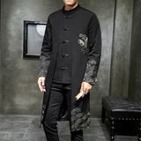 Men's Trendy Mid-length Hanfu Embroidered Trench Tang Suit Casual Coat - Minihomy