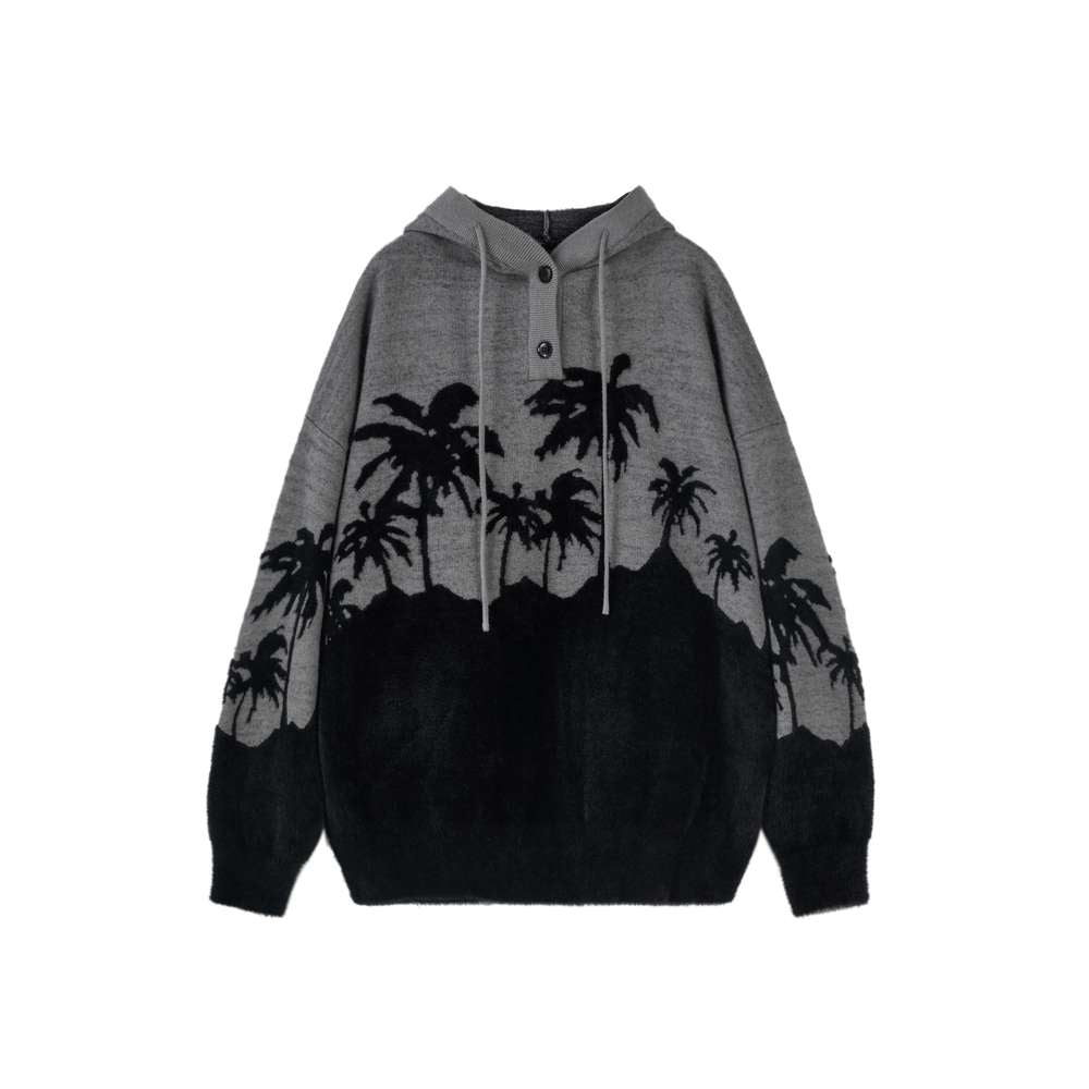 Coconut Hooded Sweater Loose Design - Minihomy