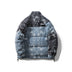 Handsome Cashew Flower Full Print Contrast Stitching Down Jacket Men - Minihomy