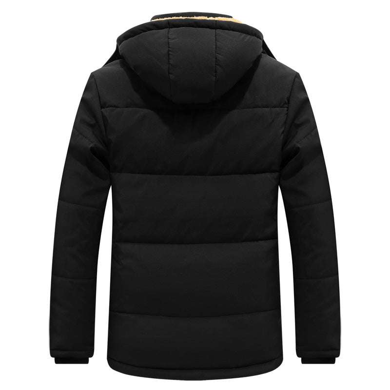 Middle-aged And Elderly Men's Fleece-lined Thick Waterproof Jacket - Minihomy