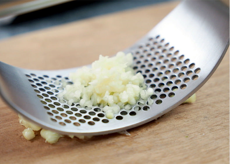 Upgraded Stainless Steel Garlic Press Squeezer - Manual Garlic Ginger Rocker Crusher - Kitchen Gadgets