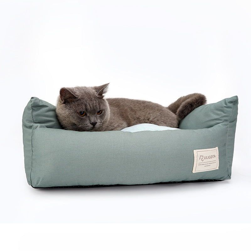 Pet Sofa Dog Bed Waterproof Bottom Soft Fleece Warm Cat Bed House - Minihomy