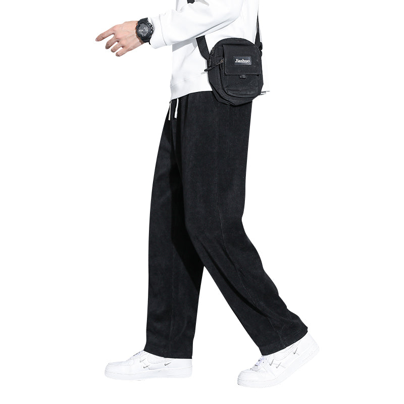 Mens Casual Loose Straight Leg Trousers - Minihomy