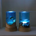 Creative Desktop Ornaments Cylinder Solid Wood Resin Night Light - Minihomy