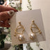 Metal winding personalized pearl earrings - Minihomy