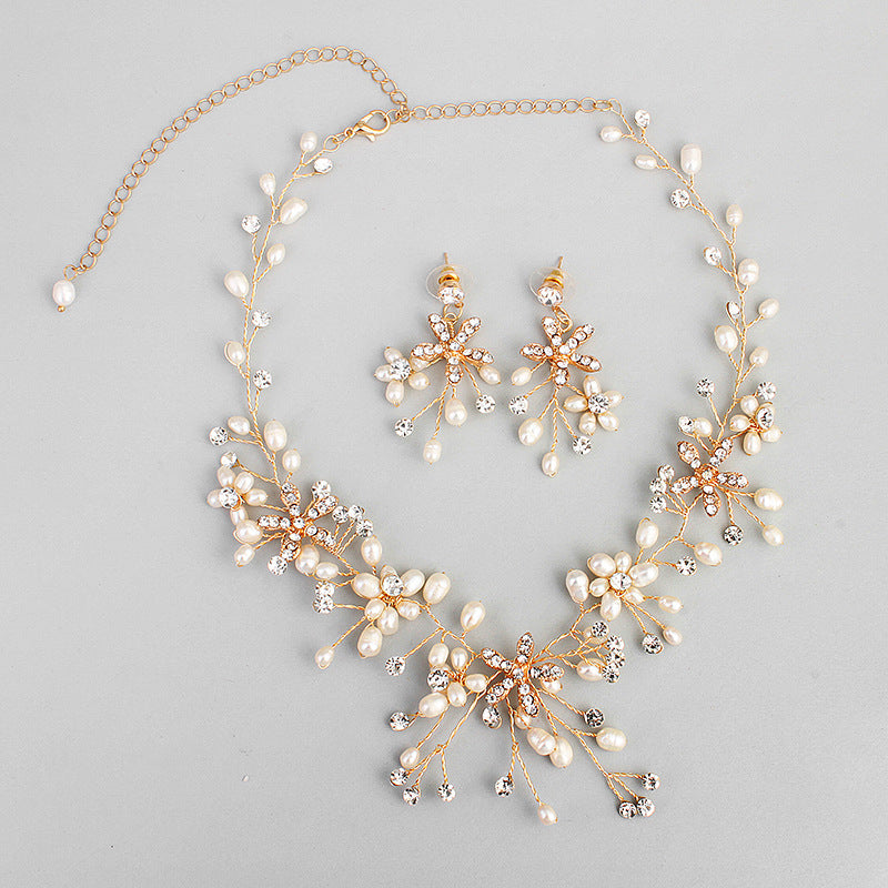 Pearl Necklace and Earring Set - Minihomy