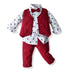 Boys Children's Long-sleeved Shirt Vest And Pants Suit - Minihomy