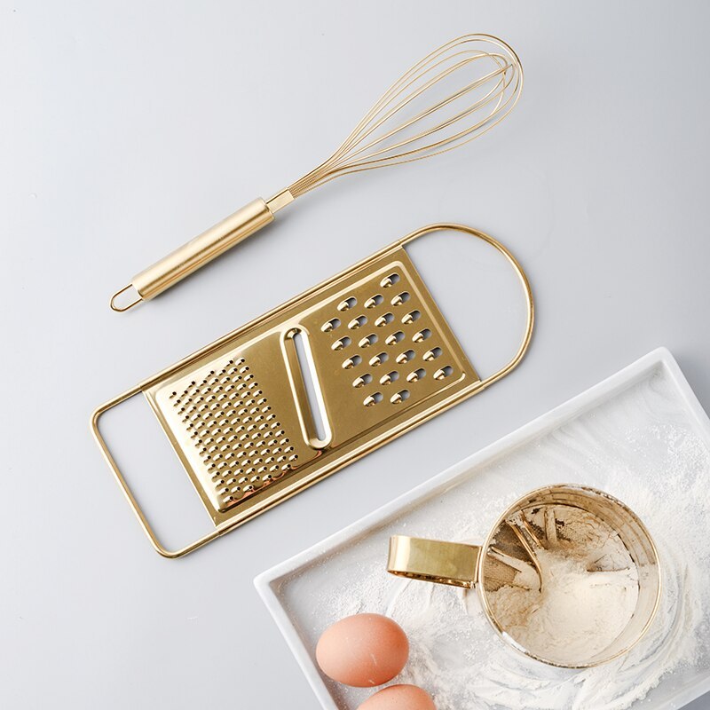 Kitchen Golden Stainless Steel Egg Beater - Minihomy