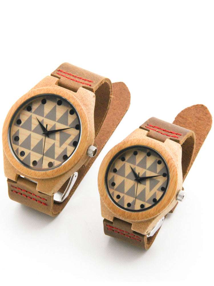 Casual Business Bamboo Leather Strap Watch - Minihomy