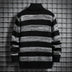 High-neck Men's Autumn And Winter Long-sleeved Trendy Slim Striped Sweater - Minihomy