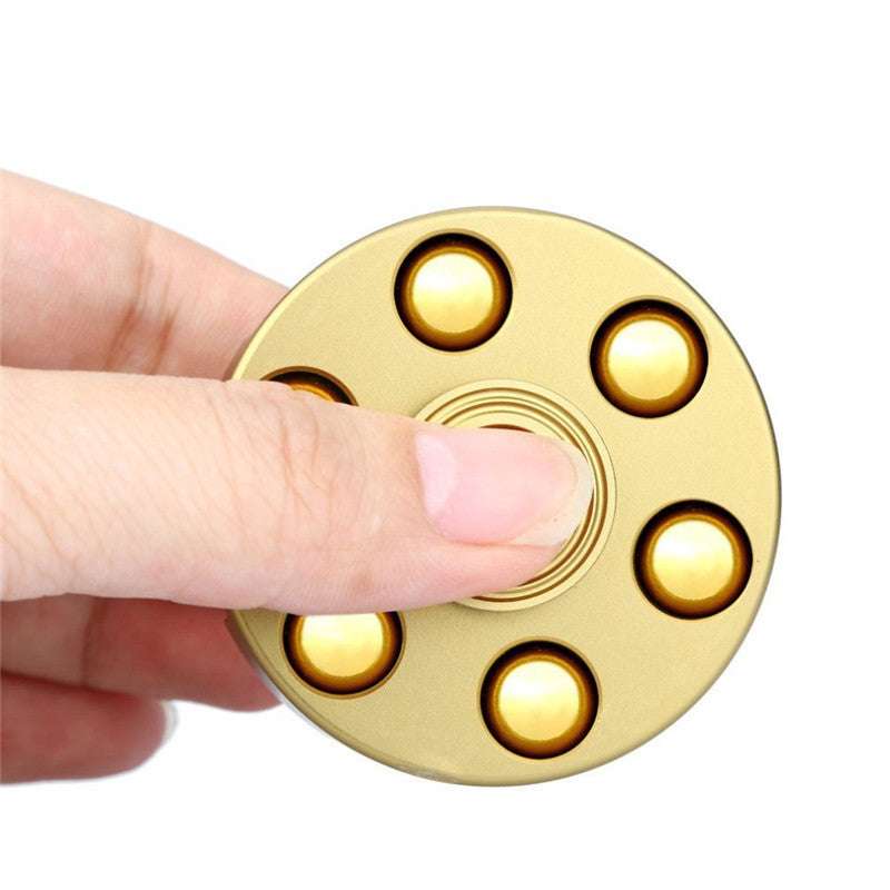 Brass Gun Revolver Fidget Spinner - Copper Hand Spinner, Detachable Rotating Sensory Toy for Kids & Adults - Minihomy