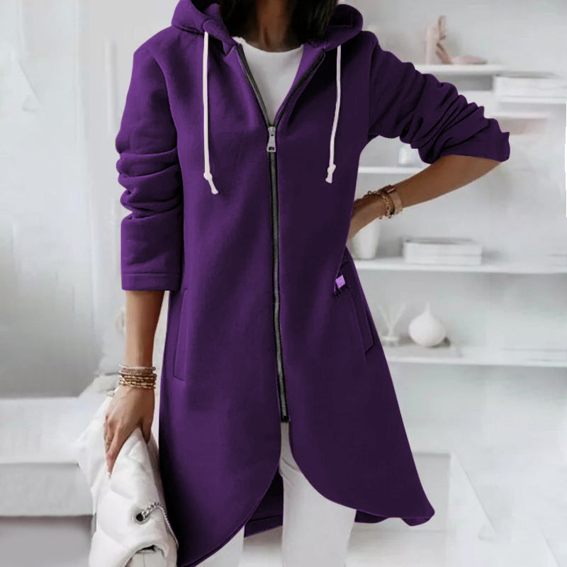 Hoodie Sweatshirt Zipper Hooded Long Sleeve Sweater With Pocket Outerwear Tops Clothes - Minihomy