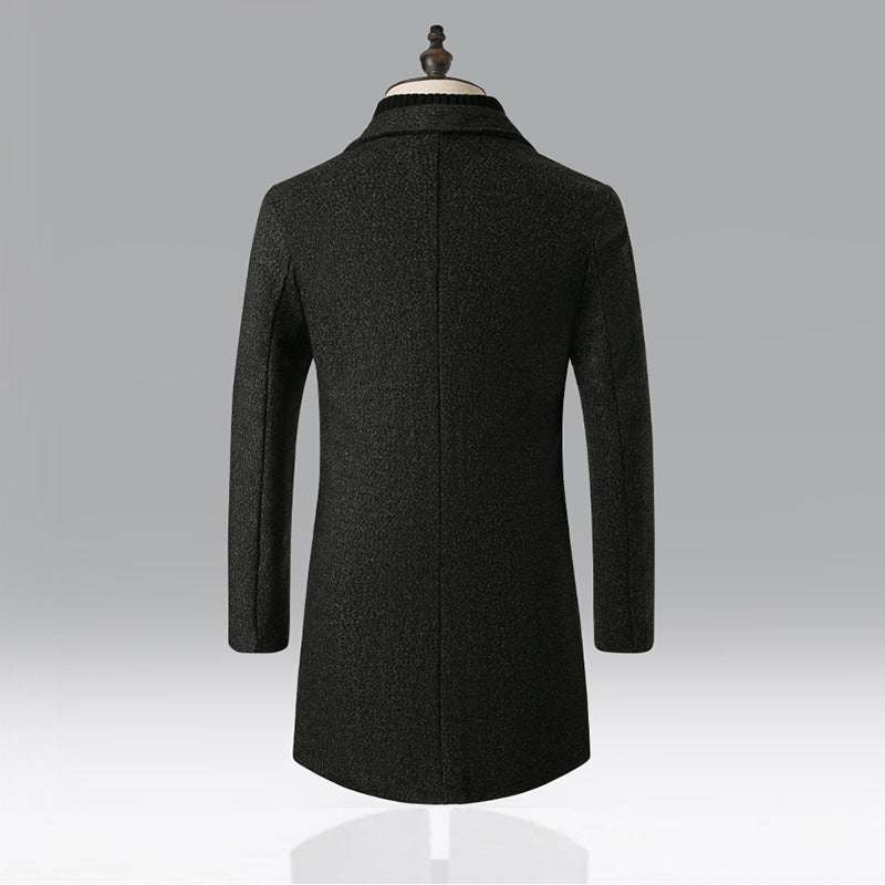 Men's Snowflake Trench Coat Mid-length Woolen Coat - Minihomy