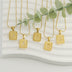 Alphabet Necklace 26 Letters Hollow Out Square 18K Necklace Fashion Jewelry - Minihomy