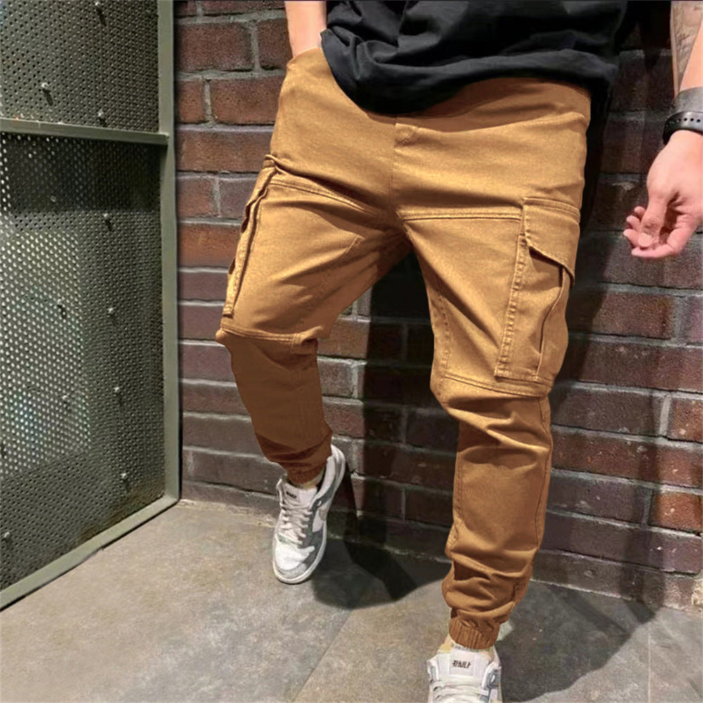 Mens Sports Pants With Pockets Casual Cargo Trousers - Minihomy